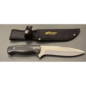 Blackhills Steel Black Wood Handle Hunter Bowie 9.5” Hunting‎ Knife Nylon Sheath